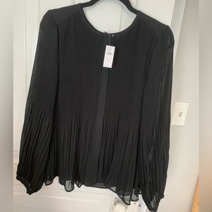 Black Pleated Blouse
